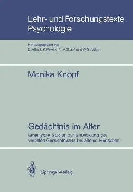 Gedächtnis Im Alter (English, Monika Knopf)