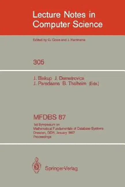 Mfdbs 87 (English, Joachim Biskup | Janos Demetrovics | Jan Paredaens)
