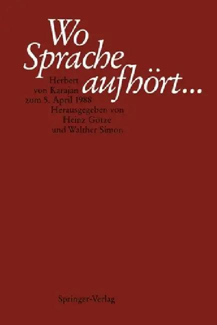 Wo Sprache Aufhört.... (English, Heinz Götze | Walther Simon)