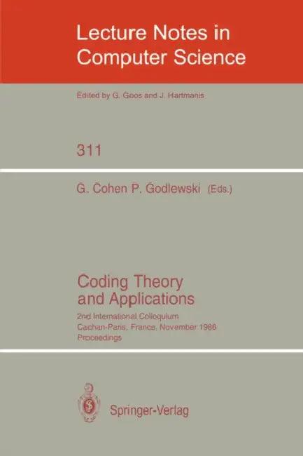 Coding Theory and Applications (English, Gerard Cohen | Philippe Godlewski)