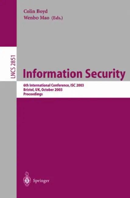 Information Security (English, Colin Boyd | Wenbo Mao)