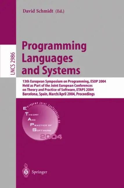 Programming Languages and Systems (English, David Schmidt)
