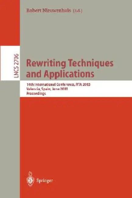 Rewriting Techniques and Applications (English, Robert Nieuwenhuis)