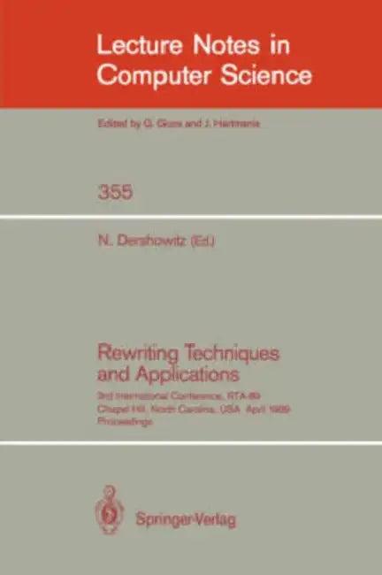 Rewriting Techniques and Applications (English, Nachum Dershowitz)