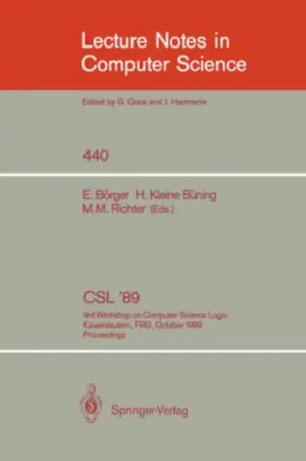CSL '89 (English, Egon Börger | Hans Kleine Büning | Michael M. Richter)