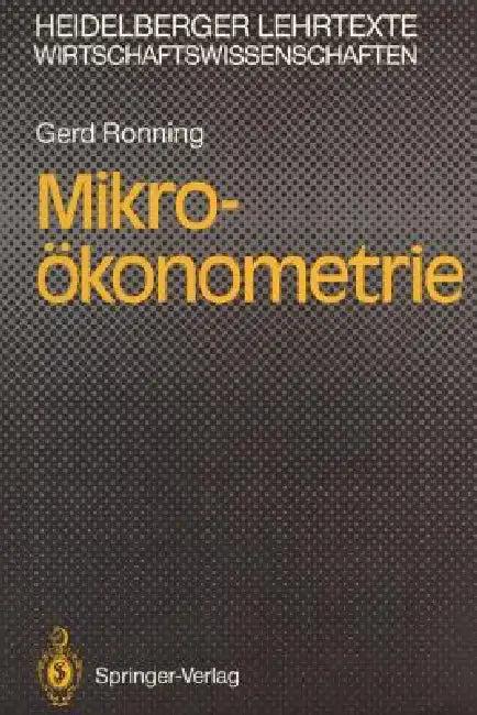 Mikro-Ökonometrie (English, Gerd Ronning)