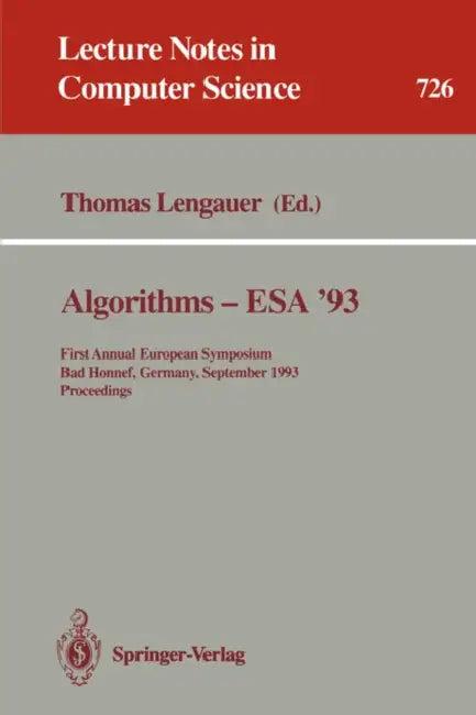 Algorithms - ESA '93 (English, Thomas Lengauer)