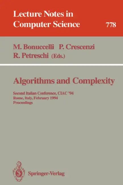 Algorithms and Complexity (English, Maurizio Bonuccelli | Pierluigi Crescenzi | Rossella Petreschi)