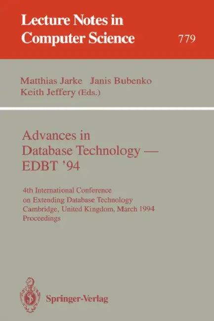 Advances in Database Technology - Edbt '94 (English, Matthias Jarke | Janis Bubenko | Keith Jeffery)