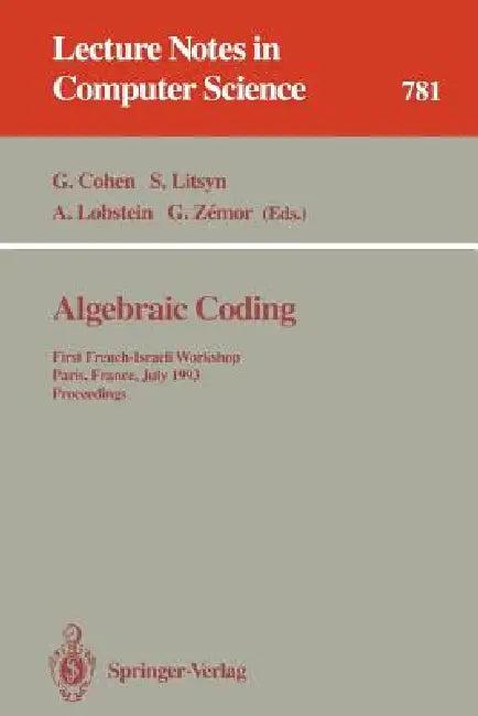 Algebraic Coding (English, Gerard Cohen | Simon Litsyn | Antoine Lobstein)