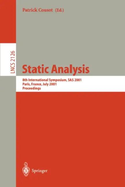 Static Analysis (English, Radhia Cousot | David a. Schmidt)