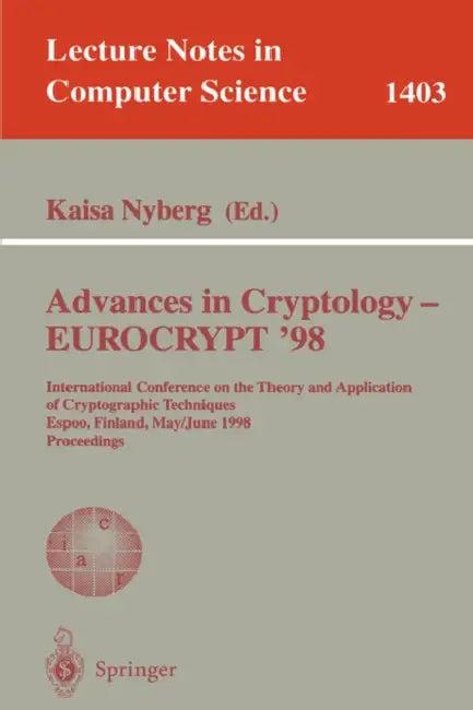 Advances in Cryptology - Eurocrypt '98 (English, Kaisa Nyberg)