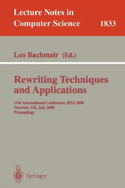 Rewriting Techniques and Applications (English, Leo Bachmair)