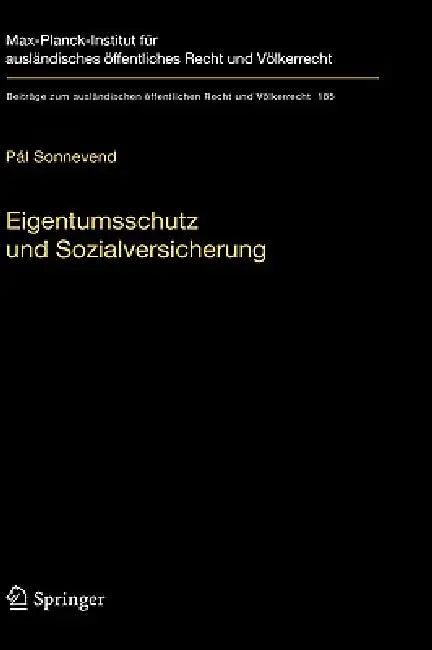 Eigentumsschutz Und Sozialversicherung (English, Pál Sonnevend)