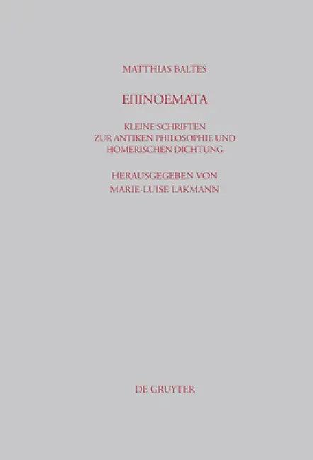 Epinoemata (English, Matthias Baltes | Marie-Luise Lakmann)
