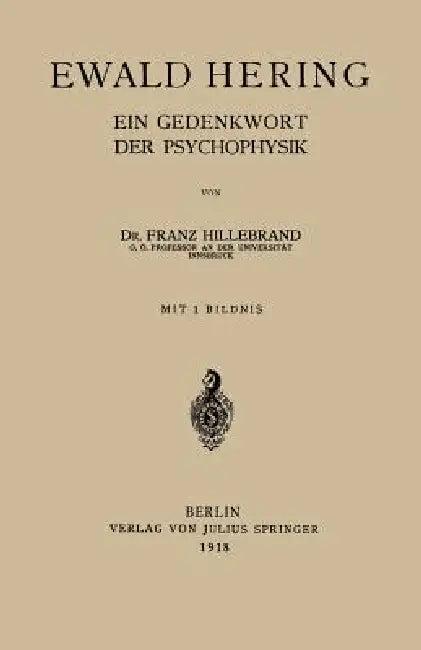 Ewald Hering (English, Franz Hillebrand)