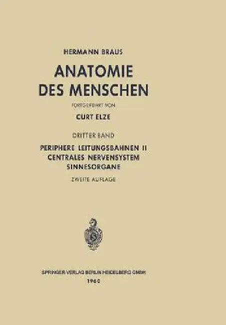 Periphere Leitungsbahnen II Centrales Nervensystem Sinnesorgane (English, Hermann Braus | Curt Elze)