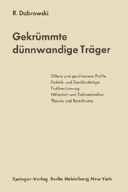 Gekrümmte Dünnwandige Träger (English, Ryszard Dabrowski)