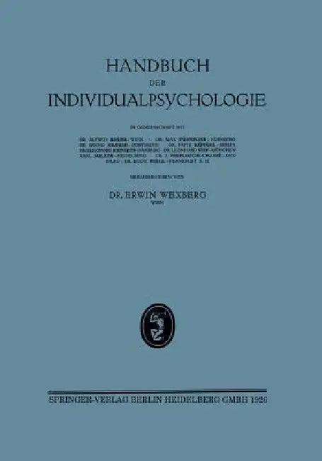 Handbuch Der Individualpsychologie (English, Egon Wexberg | Alfred Adler | Max Fürnrohr)