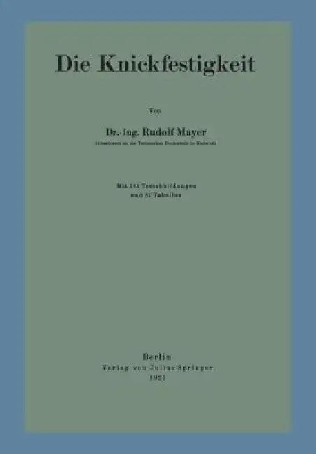 Die Knickfestigkeit (English, Rudolf Mayer)