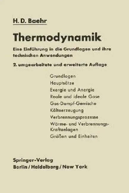 Thermodynamik (English, Hans Dieter Baehr)