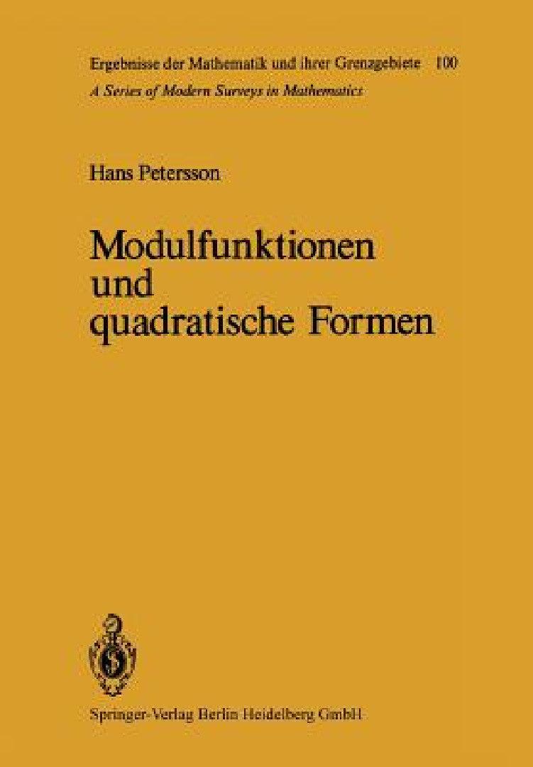 Modulfunktionen Und Quadratische Formen (English, H. Petersson)