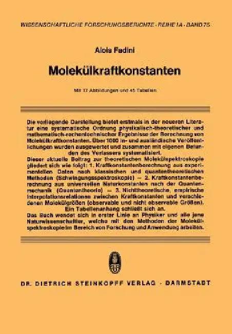 Molekülkraftkonstanten (English, Alois Fadini)