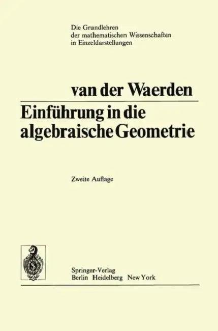 Einführung in Die Algebraische Geometrie (English, Bartel Leendert Van Der Waerden)