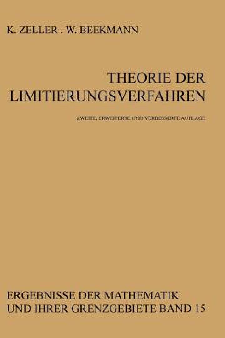 Theorie Der Limitierungsverfahren (English, Karl Zeller | W. Beekmann)