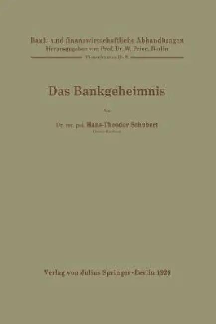 Das Bankgeheimnis (English, Hans-Theodor Schubert)