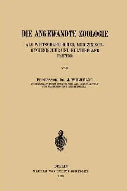 Die Angewandte Zoologie (English, J. Wilhelmi)