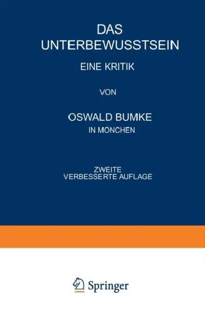 Das Unterbewusstsein (English, Oswald Bumke)