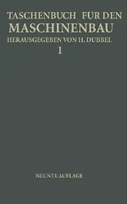 Taschenbuch Für Den Maschinenbau (English, H. Baer | H. Dubbel | G. Glage)