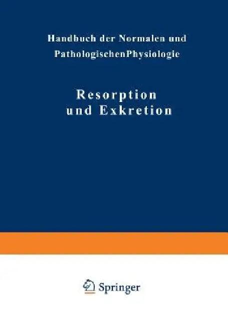 Resorption Und Exkretion (English, Na Adler | Na Ellinger | Na Fürth)