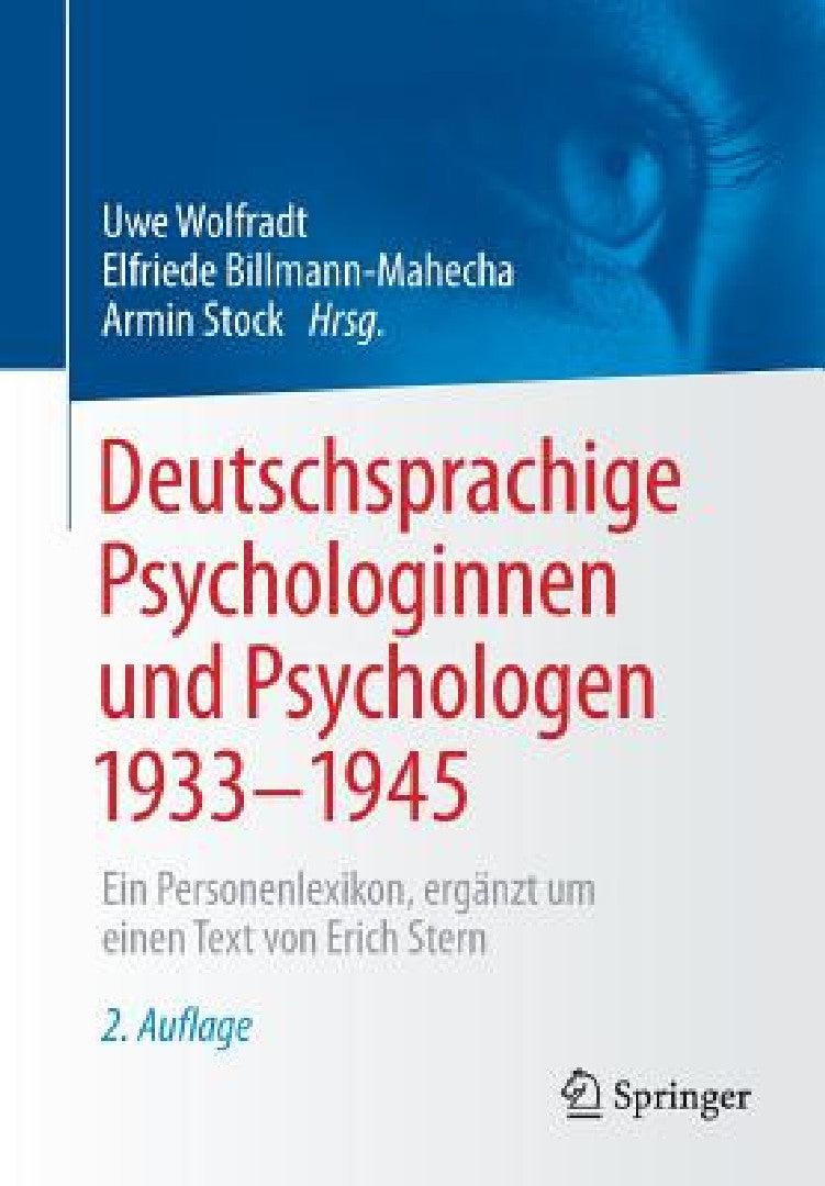 Deutschsprachige Psychologinnen Und Psychologen 1933-1945 (English, Uwe Wolfradt | Elfriede Billmann-Mahecha | Armin Stock)