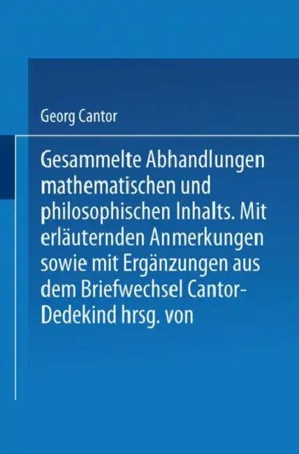 Gesammelte Abhandlungen (English, Georg Cantor | Ernst Zermelo)