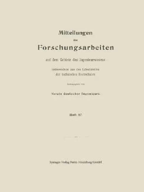 Mitttelungen Über Forschungsarbeiten Auf Dem Gebiete Des Ingenieurwesens (English, Walter Krüger)