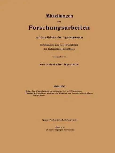 Mitteilungen Über Forschungsarbeiten Auf Dem Gebiete Des Ingenieurwesens (English, Heinrich Gröber | Richard Poensgen)