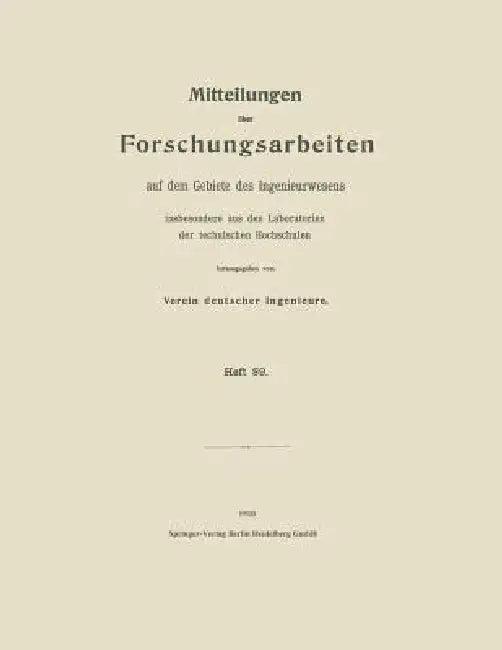 Mitteilungen Über Forschungsarbeiten Auf Dem Gebiete Des Ingenieurwesens (English, Wilhelm Nußelt | Heinrich Herbert)