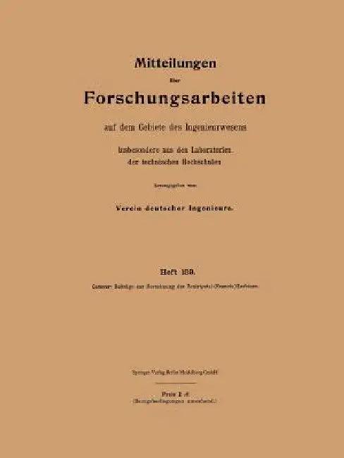 Mitteilungen Über Forschungsarbeiten Auf Dem Gebiete Des Ingenieurwesens (English, Rudolf Camerer)