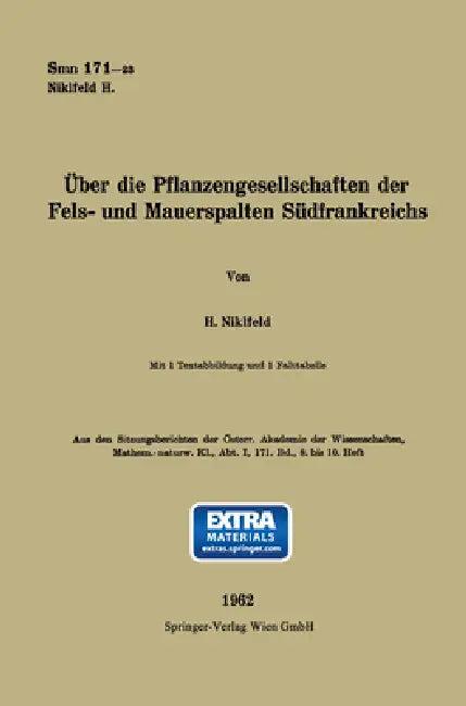 Über die Pflanzengesellschaften der Fels- und Mauerspalten Südfrankreichs (English, Harald Niklfeld)