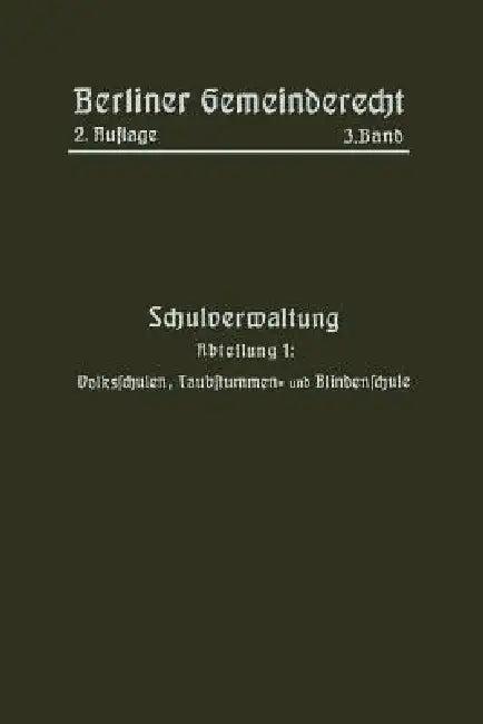 Schulverwaltung (English, Berliner Gemeinderecht)