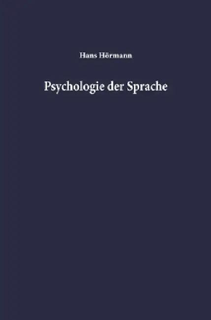 Psychologie der Sprache (English, Hans Hörmann)
