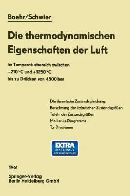 Die Thermodynamischen Eigenschaften Der Luft (English, Hans Dieter Baehr | Klaus Schwier)