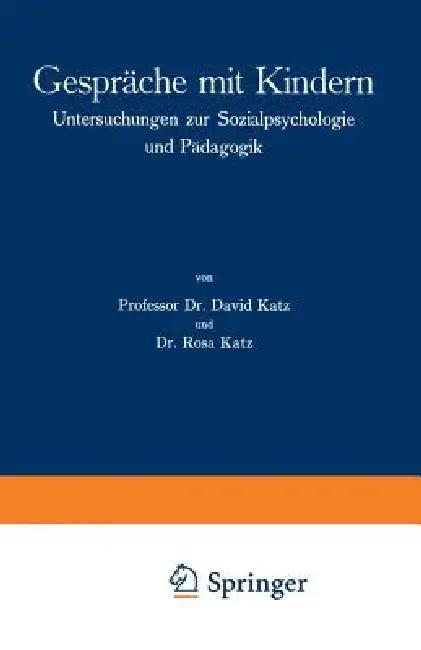 Gespräche Mit Kindern (English, David Katz | Rosa Katz)