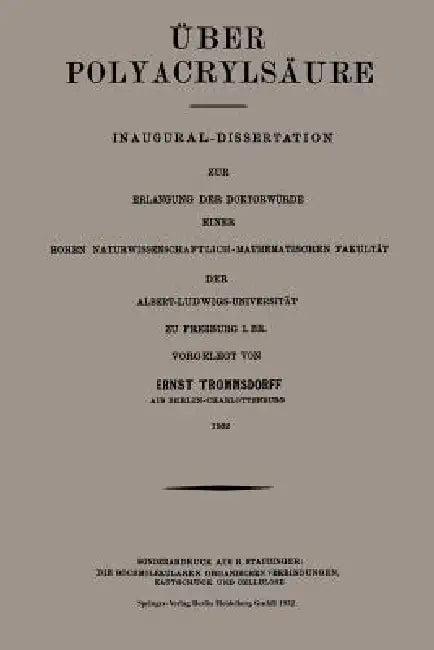 Über Polyacrylsäure (English, Ernst Trommsdorff)