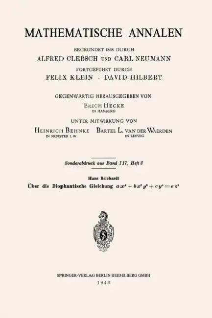 Über Die Diophantische Gleichung Ax4+bx2y2+cy4=ez2 (English, Hans Reichardt)