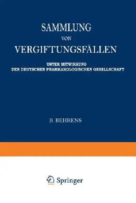 Sammlung Von Vergiftungsfällen (English, Wieland Fühner)