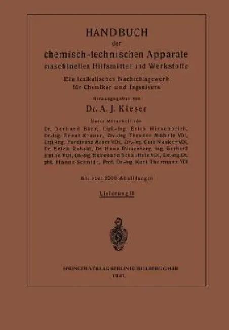 Handbuch Der Chemisch-Technischen Apparate Maschinellen Hilfsmittel Und Werkstoffe (English, Ernst Krause | Theodor Möhrle | Ferdinant Moser)