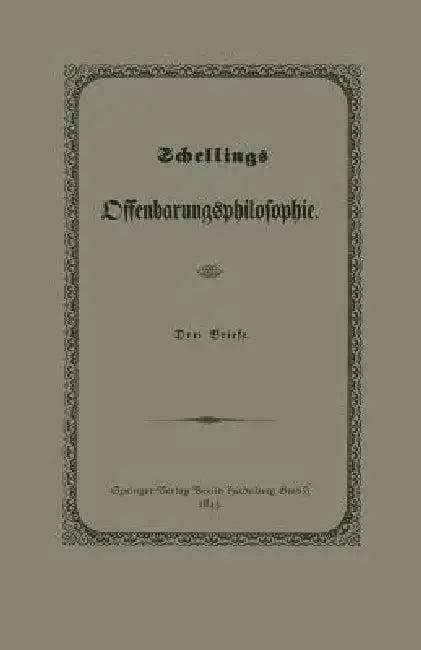 Schellings Offenbarungsphilosophie (English, Julius Springer)
